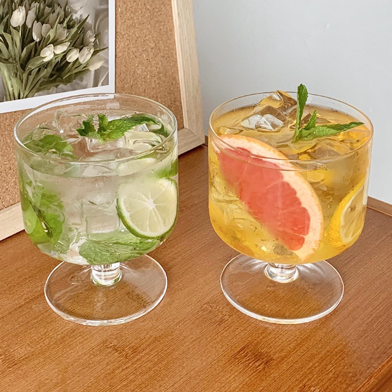 Ly thuỷ tinh đựng kem, trà hoa quả, cocktail phong cách hàn quốc