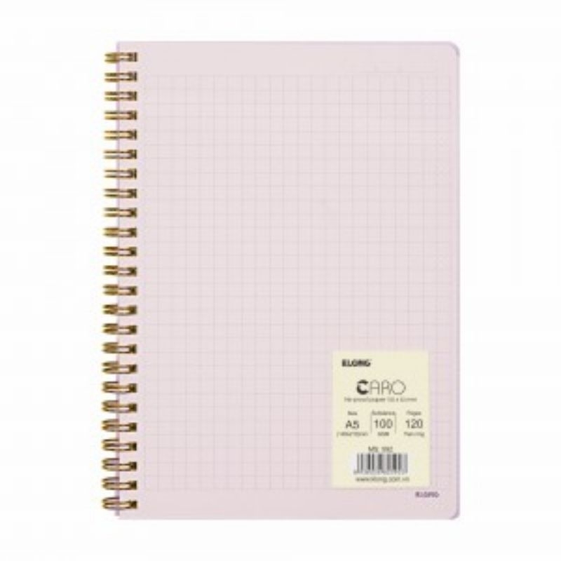 Vở Dash Caro  mm lò xo kép bìa nhựa 2 mặt A5 120 trang 100/76 KLONG MS: 592