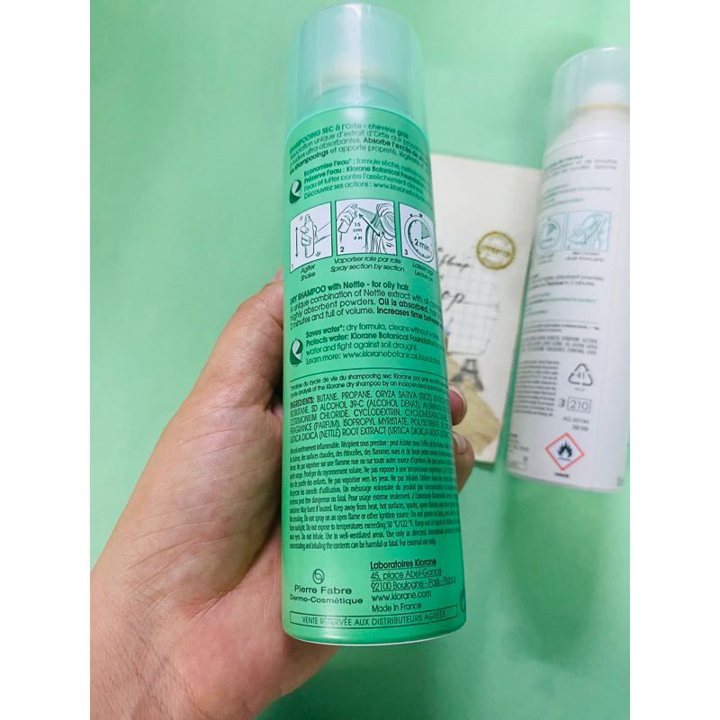 Dầu gội khô KLORANE 150ml - Shampooing Sec hàng Pháp dành cho tóc dầu và tóc thường