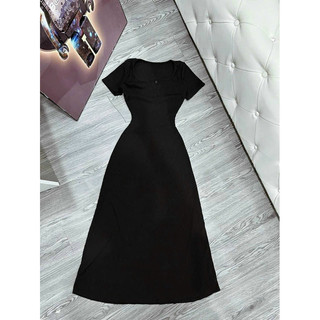 { Hỏa Tốc } Đầm body maxi nút - đầm maxi cổ vuông