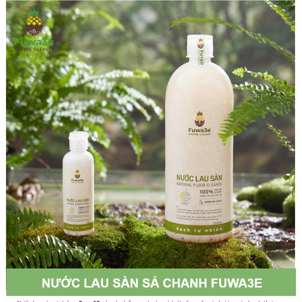 Nước lau sàn Fuwa3e hữu cơ organic sả chanh khử mùi đuổi muỗi kiến diệt nấm mốc 1L ,G-House shop