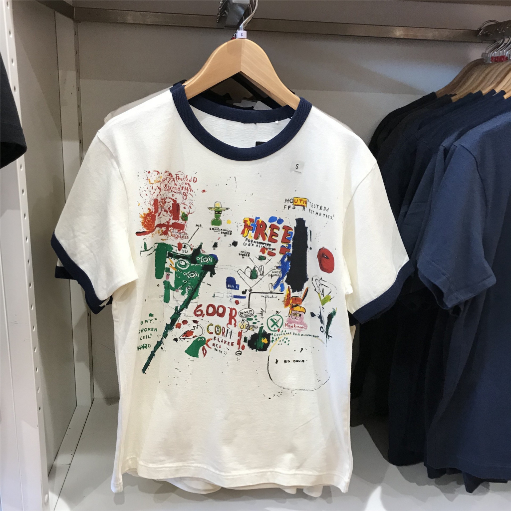 Áo Thun Cotton In Họa Tiết Hoạt Hình Graffiti Tay Ngắn Năm Nữ Mang Được