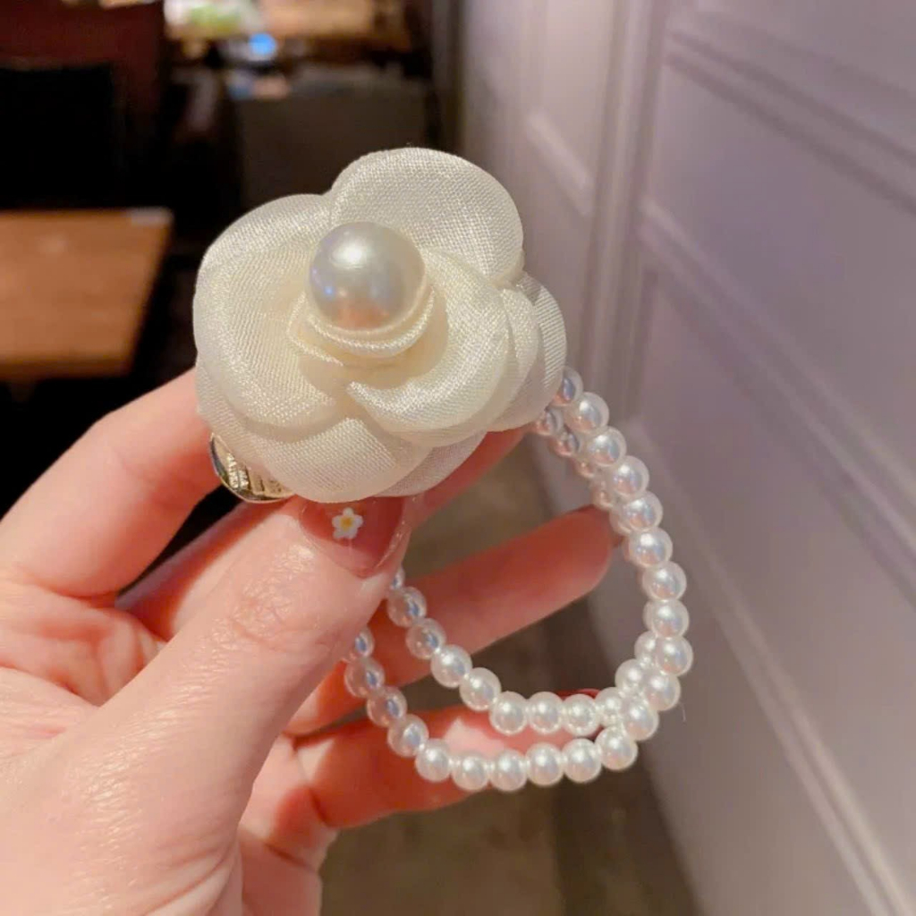 Dây cột tóc, buộc tóc hoa vải sang trọng cao cấp phong cách Hàn Quốc H.L