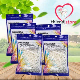 Okamura Combo 5 Gói Tăm chỉ kẽ răng Nhật Bản Okamura