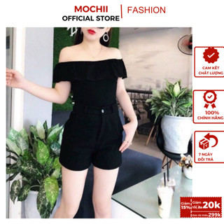 Quần đùi nữ cạp cao chất liệu vải umi Hàn co giãn cao cấp hack dáng đồ mặc đi chơi đi làm ở nhà