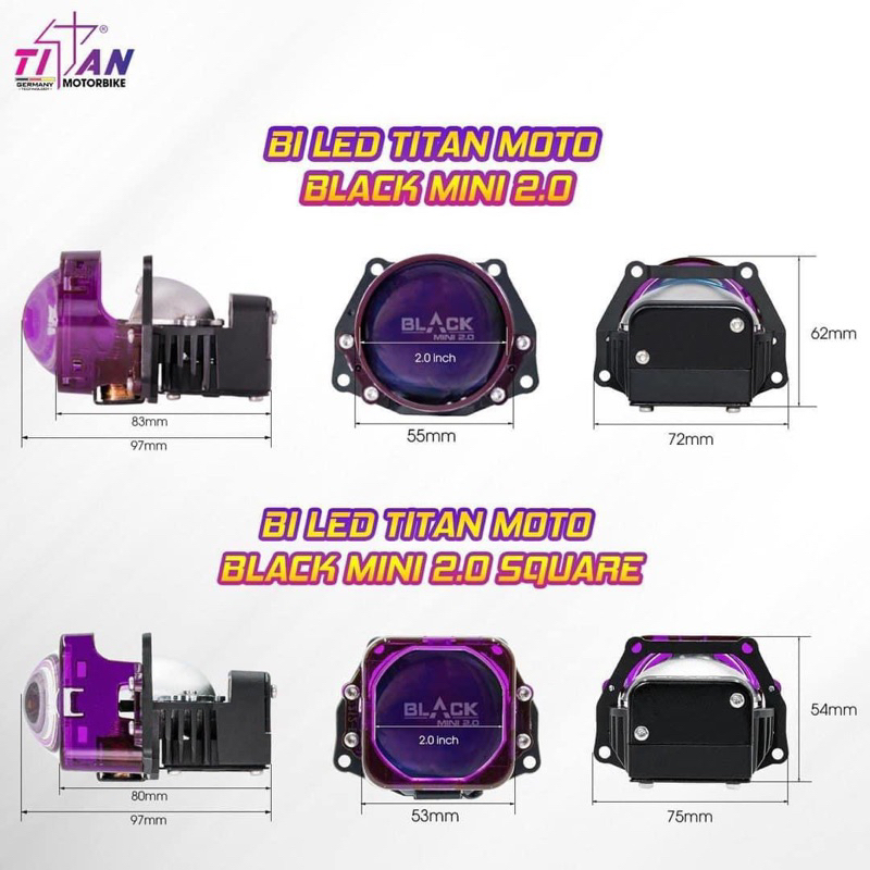 BI LED TITAN BLACK MINI 2.0IN