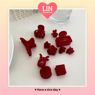Kẹp Càng Cua Mini Màu Đỏ LIN Nhiều Hình Dễ Thương