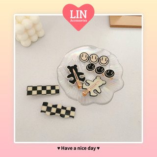 Kẹp mỏ vịt caro lin đơn giản dễ thương