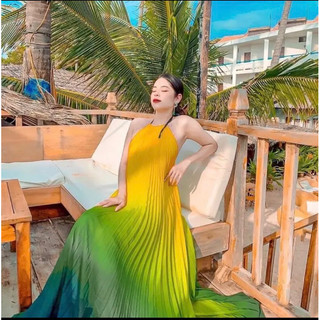 Đầm Maxxi Loang Màu Cao Cấp Chất Liệu Mềm Mịn