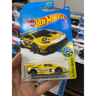 Xe Hot Wheels Lamborghini Huracan LP-620 Super Trofeo màu vàng