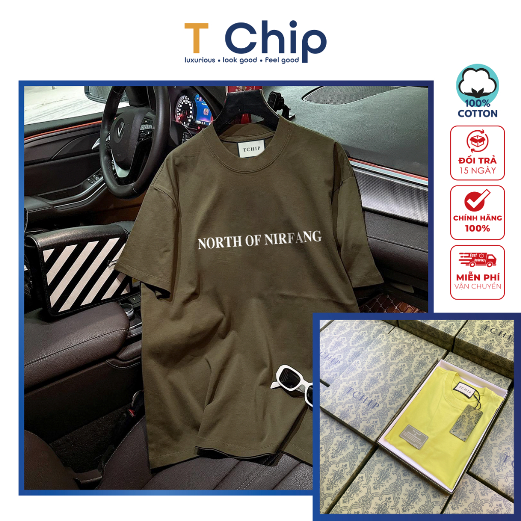 (Fulll Box) Áo thun tay lỡ form rộng TChip - Áo thun nam nữ cổ tròn unisex nhiều màu lựa chọn Oversi