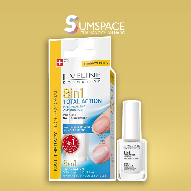 Serum Sơn Dưỡng EVELINE Nail Therapy 8in1 Total Action - 12ml