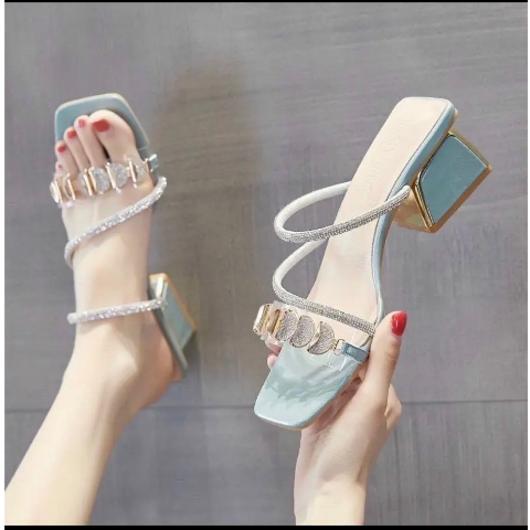 Dép gót vuông mặt trăng 5 phân