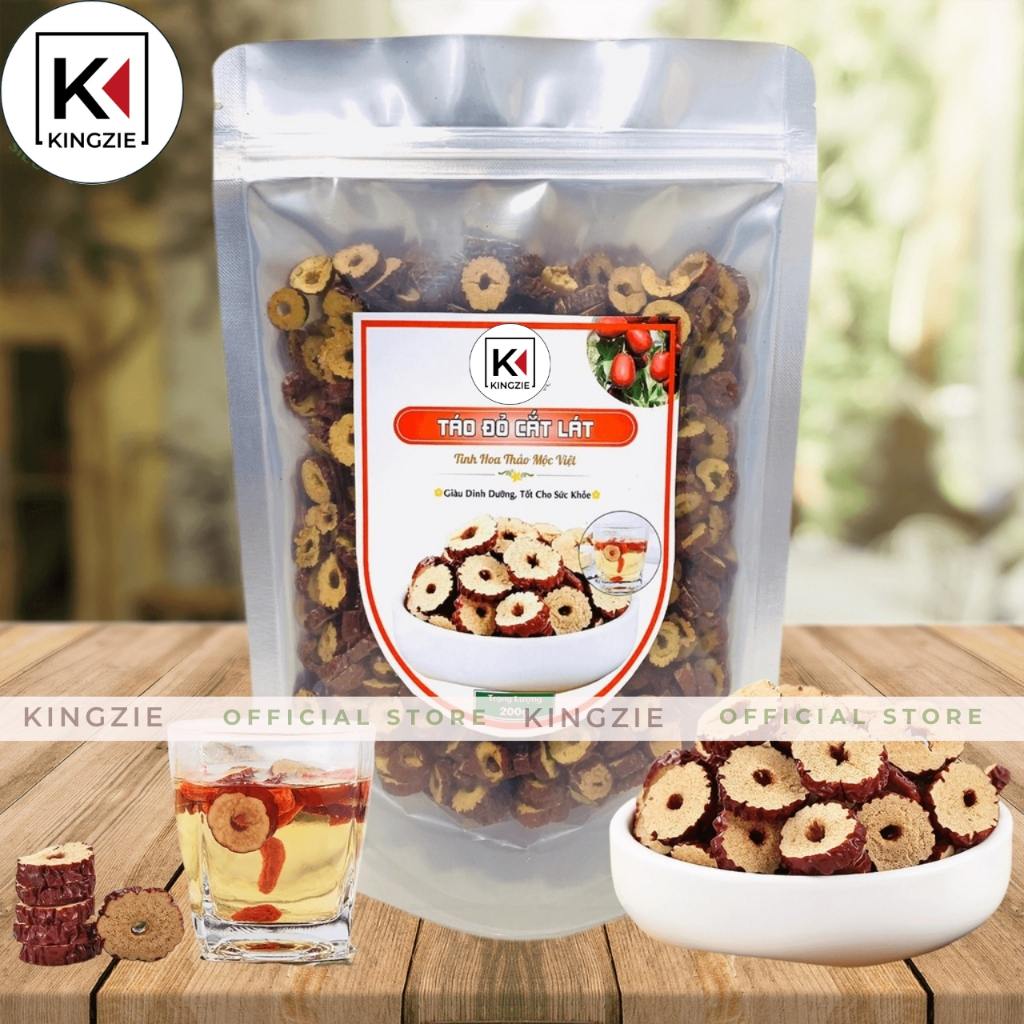 Táo Đỏ Tân Cương Thái Lát Loại 1 100g KINGZIE Giúp Giảm Cân, Dưỡng Nhan, Ngủ Ngon
