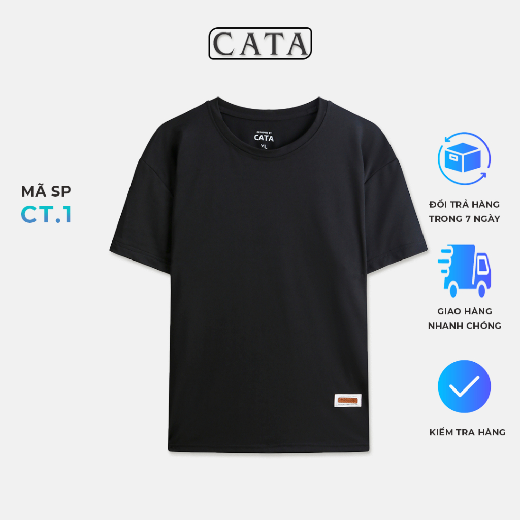 Áo thun trơn nam cổ tròn CATA COLLECTION basic chất cotton CVC 4 chiều nhiều màu sắc phong cách trẻ trung lịch sự CT.1