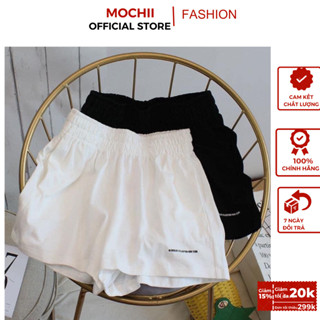 QUẦN SHORT ĐŨI CẠP CHUN THÊU CHỮ MÀU ĐEN TRẮNG ( thoải mái- mát mẻ )