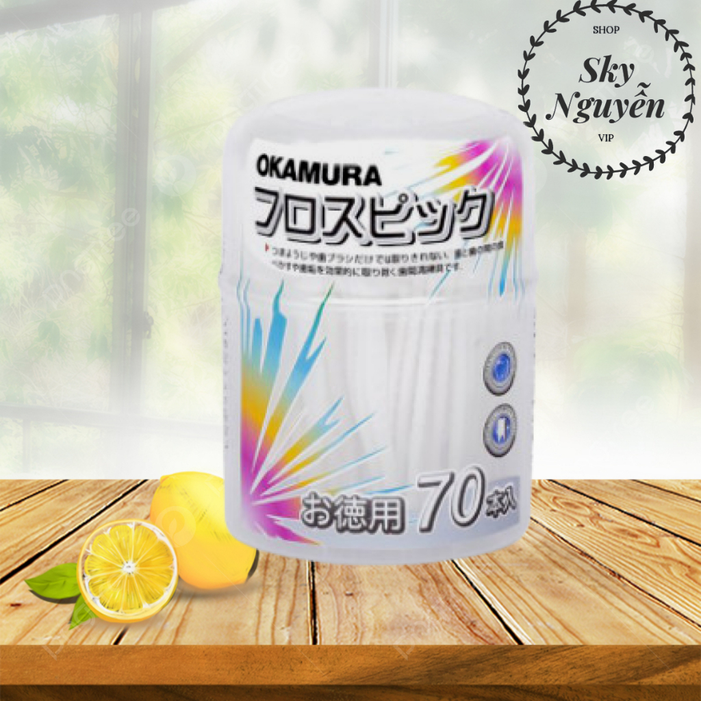 Combo 1 Bịch tăm chỉ nha khoa Okamura 90 cây và hộp 70 cây.