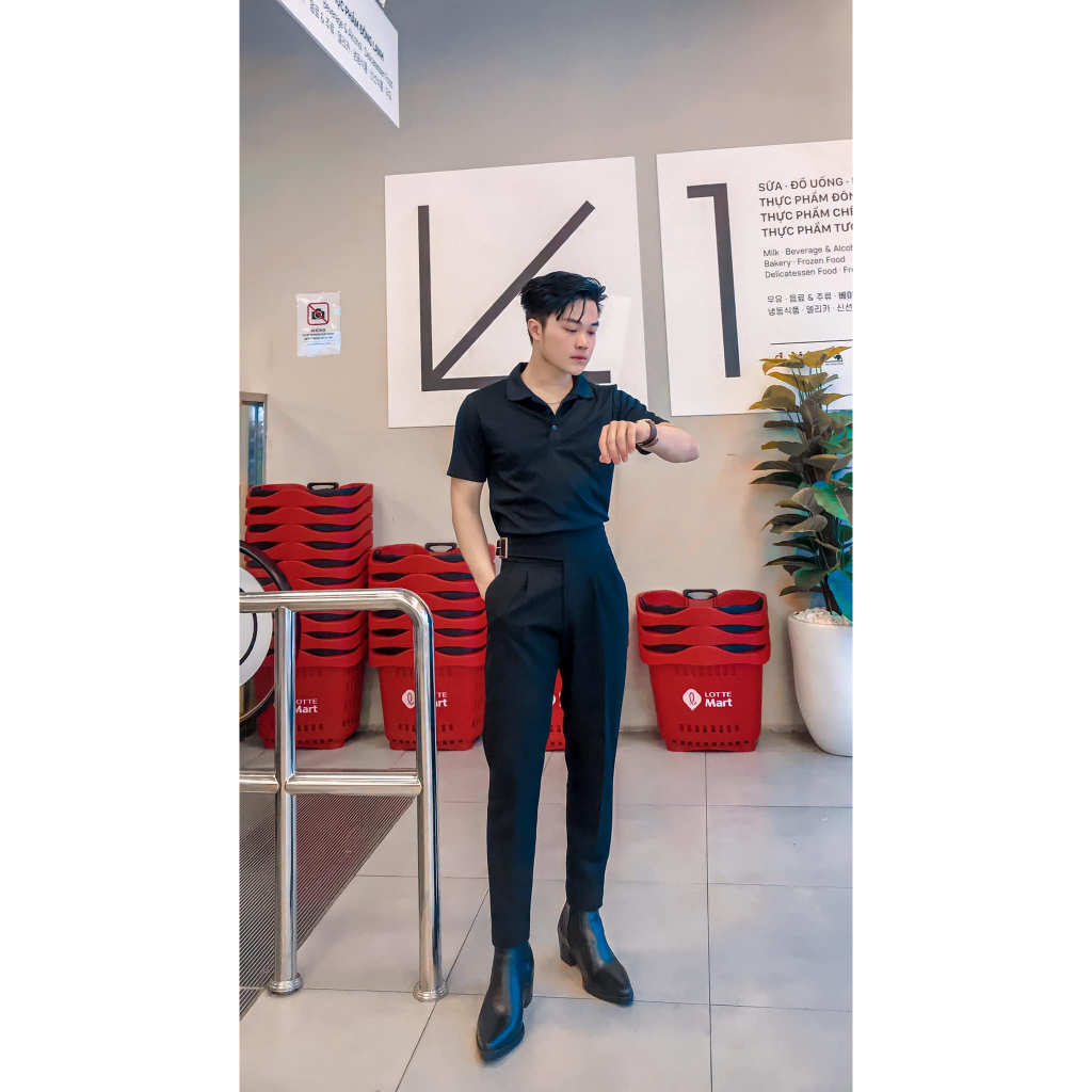 THE DAKANA Chelsea Boots Mũi Nhọn Đế Cao 5cm Da Bò Nguyên Tấm Khâu Thủ Công Gót Gỗ - Giày bốt nam công sở