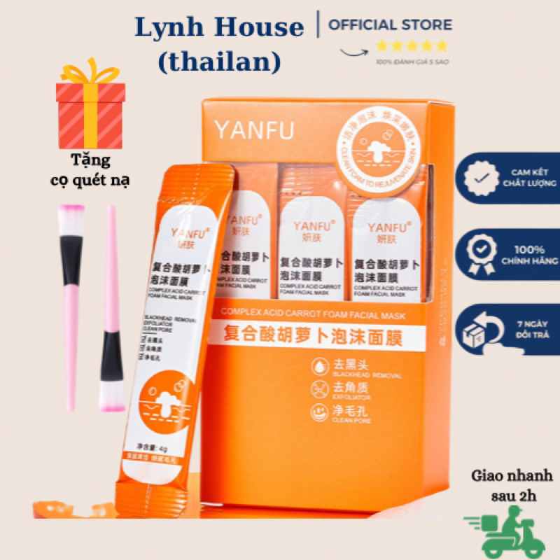 Mặt nạ Cà Rốt Sủi Bọt YANFU 4g x 12 Gói Mask