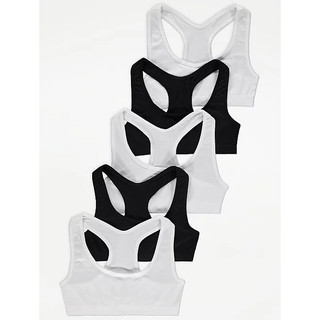 Set 5 áo bra bé gái trắng đen George_authentic UK
