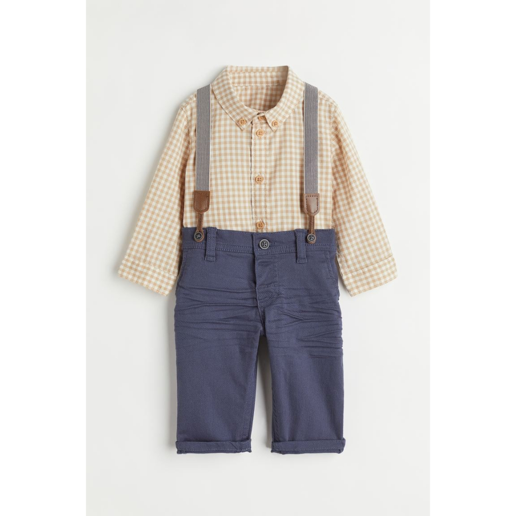 Set quần áo công tử caro 1018004002 HM H&M_authentic US