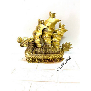 Thuyền rồng phong thủy cao 24 x 30 cm nặng 2.6 kg chất liệu bằng đồng
