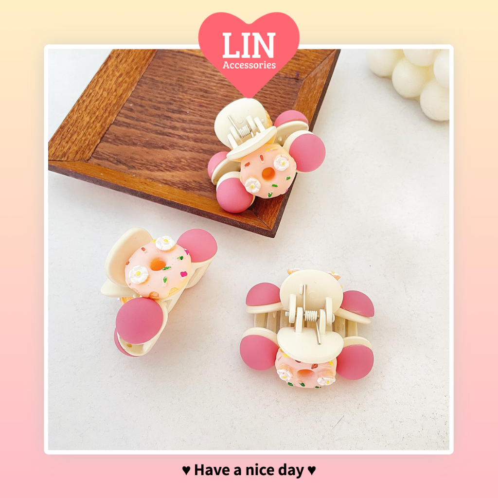 Kẹp Càng Cua Hình Bánh Donut LIN Dễ Thương
