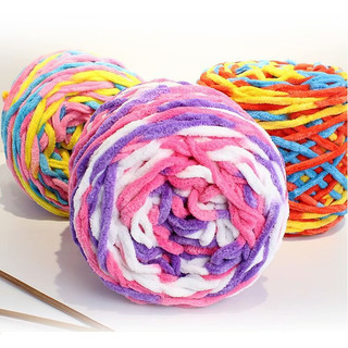 LEN NHUNG ĐŨA SỢI 5MM MÀU TRƠN - CUỘN 160 -> 170 GRAM
