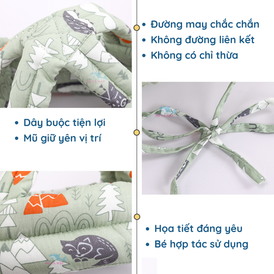 Mũ Bảo Vệ Đầu Cho Bé Tập Đi Chống Va Đập, Mũ Bảo Hiểm Tập Đi Siêu Nhẹ Thoáng Khí, Mũ Nón Bảo Hiểm Tập Bò An Toàn Cho Bé