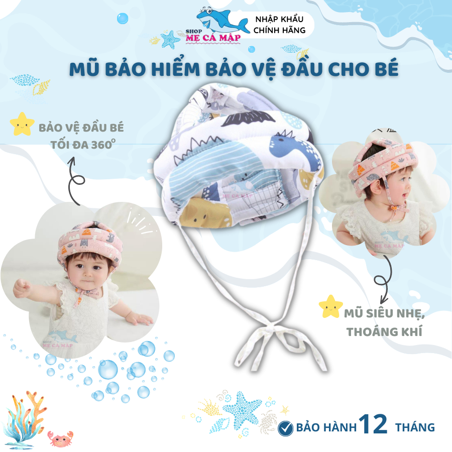 Mũ Bảo Vệ Đầu Cho Bé Tập Đi Chống Va Đập