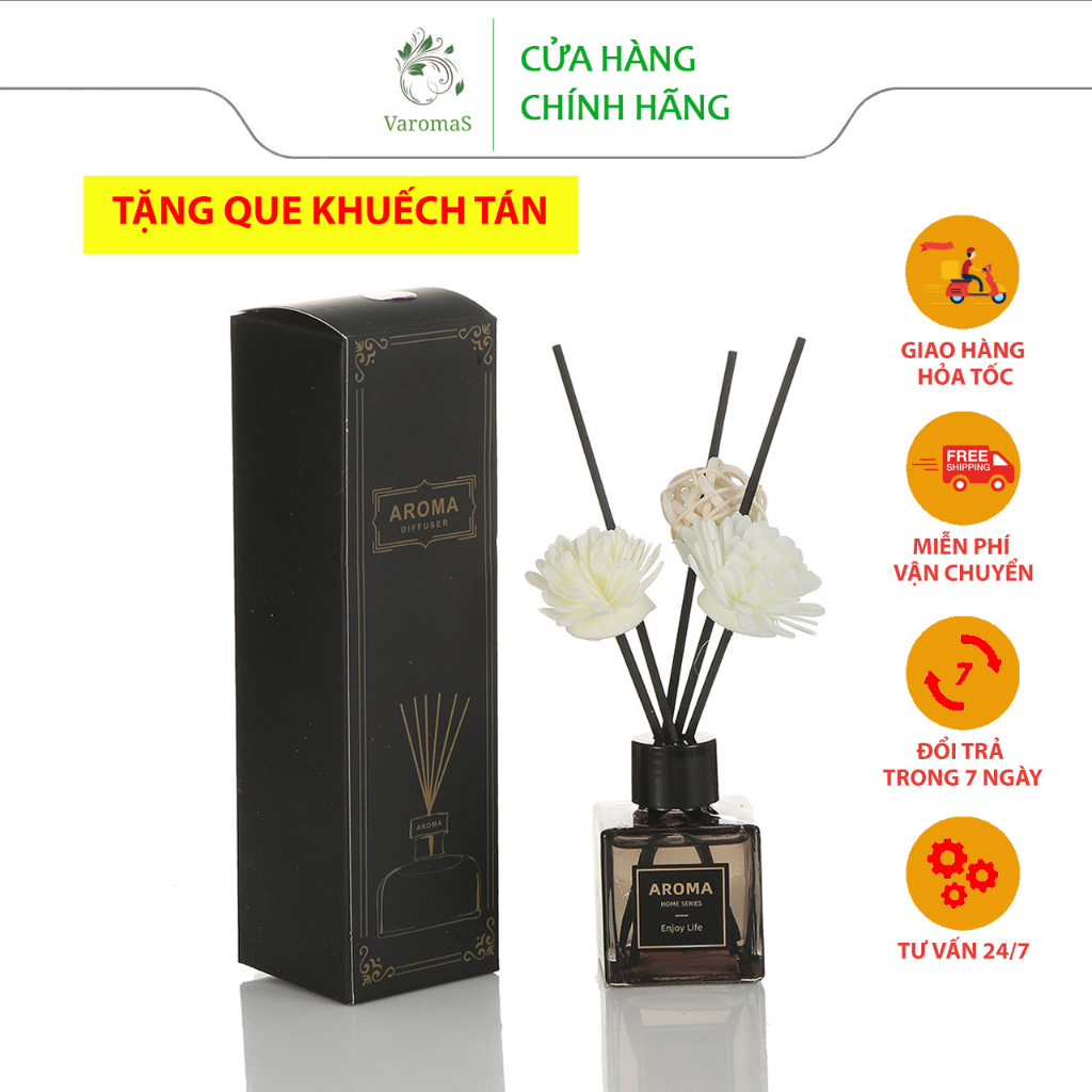 Lọ Khuếch Tán Tinh Dầu VaromaS Thơm Phòng Thiên Nhiên Bản Sang Trọng Tự Khuếch Tán Thanh Lọc Decor KT32 KT36 KT60 50ml