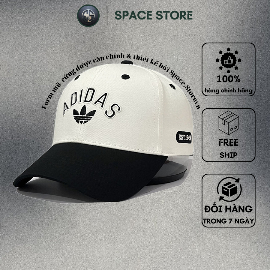 Mũ lưỡi trai mix màu thêu nổi Logo Adidas tinh tế Free size dành cho cả nam và nữ, Full hộp