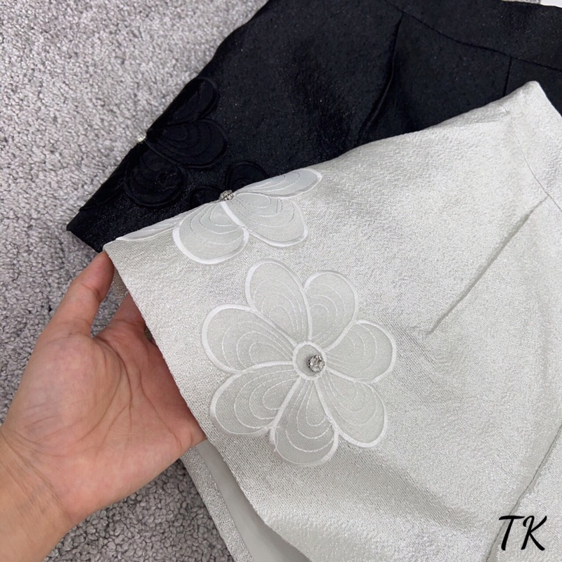 Quần sooc tacta đính hoa hàng QCL1