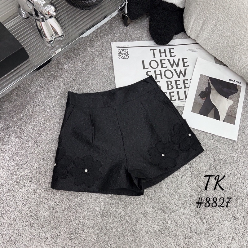 Quần sooc tacta đính hoa hàng QCL1