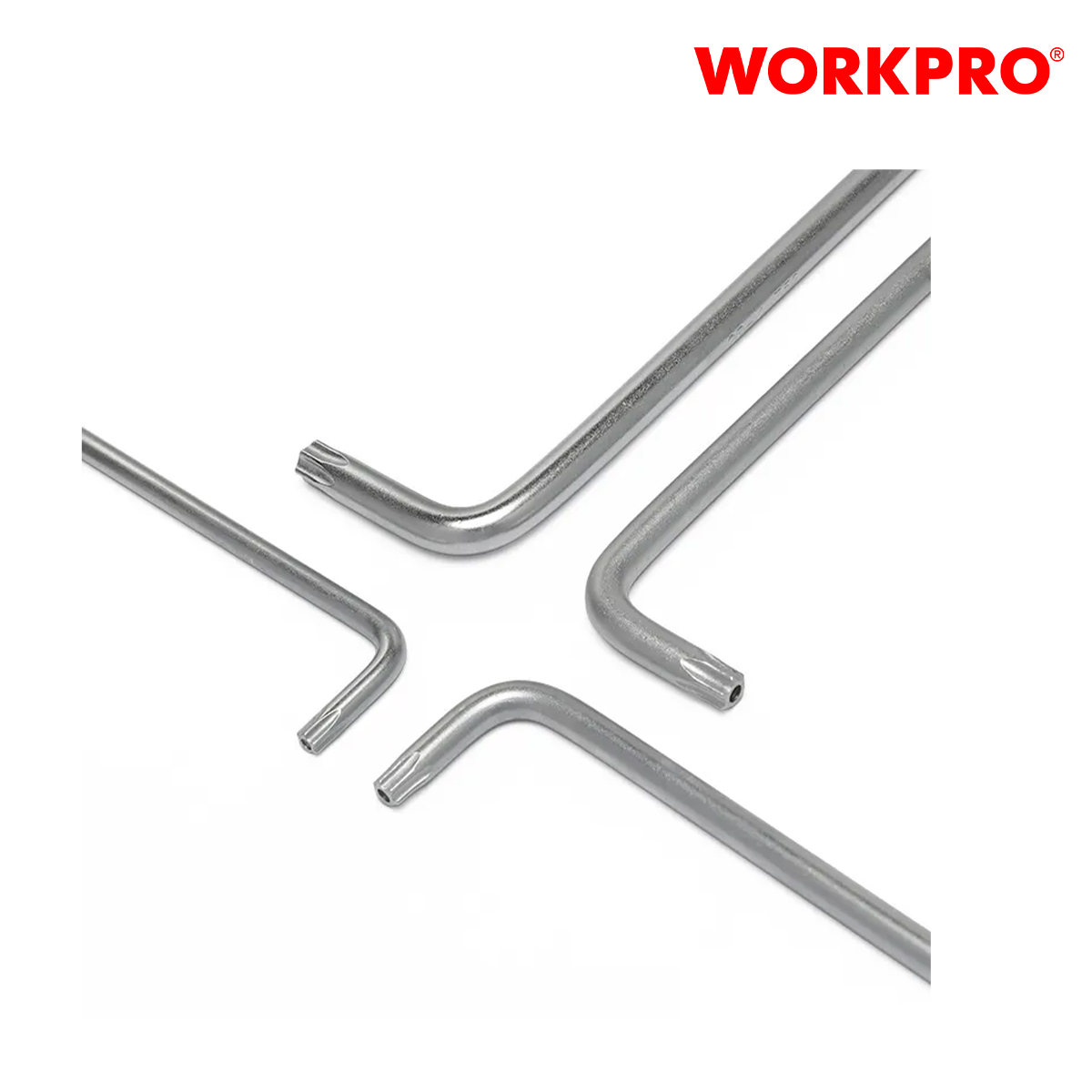 Bộ lục giác đầu hình sao kiểu chữ L Workpro - WP222002, loại trung 9 cái (T10,T15,T20,T25,T27,T30, T40, T45, T50) thép h