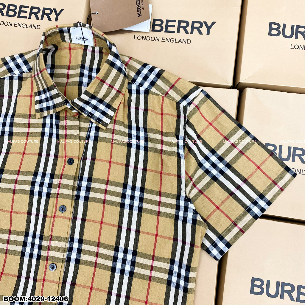 🔥Hot🔥Áo sơ mi cộc tay Burberry classic thiết kế hot trend New 2023