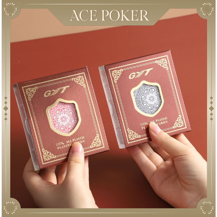 Bài tây nhựa Poker size GYT 609, bài poker plastic card Texas Hold'em số to Jumbo chống nước (Có hộp nhựa)