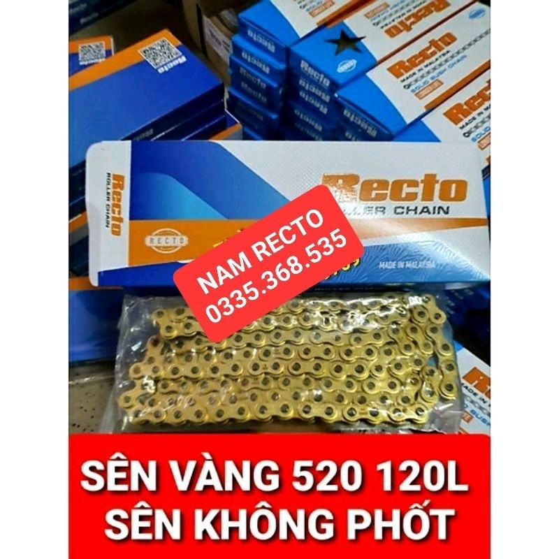 Sên vàng 520 120L RECTO KHÔNG PHỐT DÙNG CHO Z300/MT03/R3/NINJA 300/400/REBEL 300/REBEL 500/CB300R/CBR300/CBR500