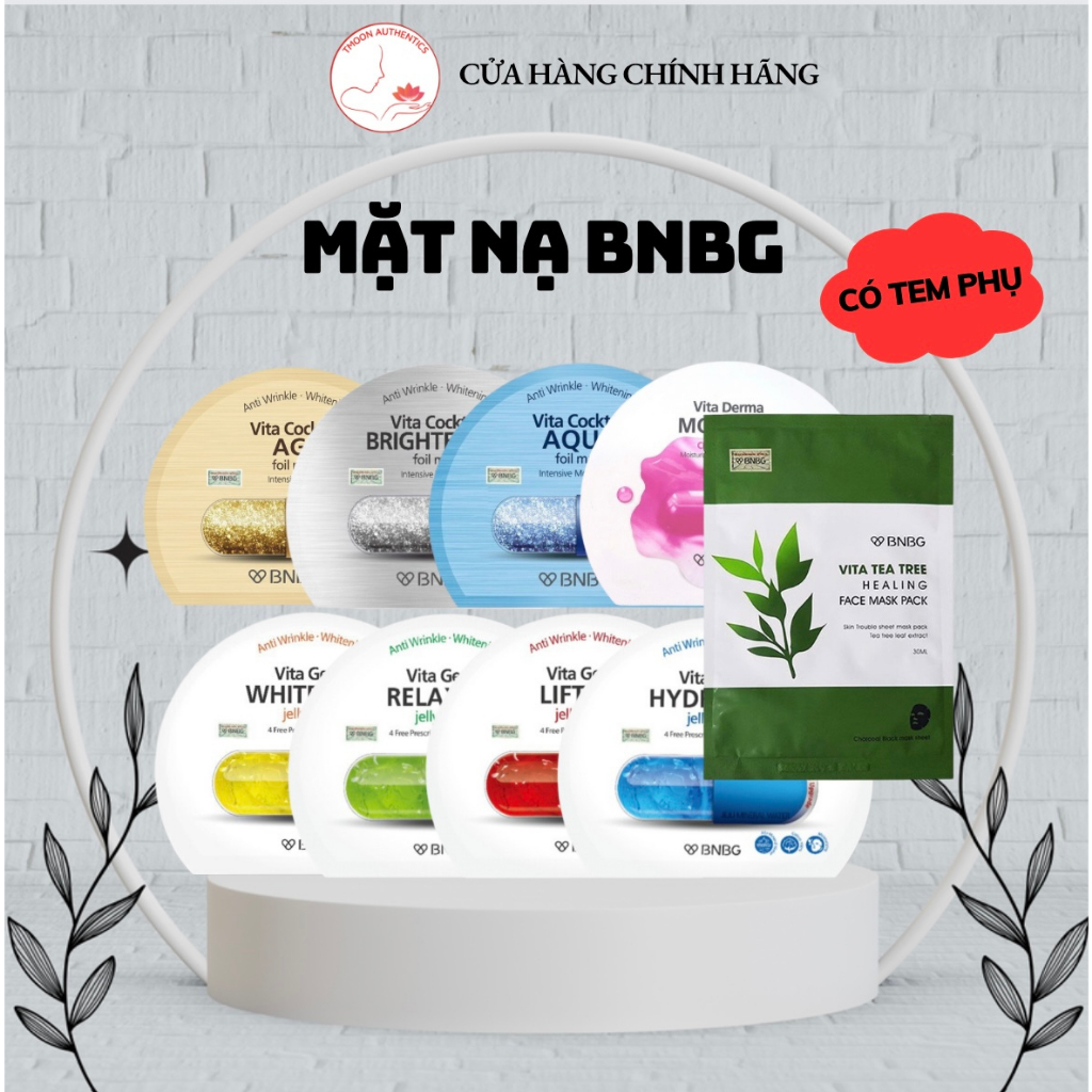 (Có Tem Phụ) Mặt Nạ Bnbg Phục Hồi Cấp Ẩm, Giảm Mụn, Làm Trắng Da, Yuejin Phục Hồi, Cấp Ẩm Da - Tmoon Authentics