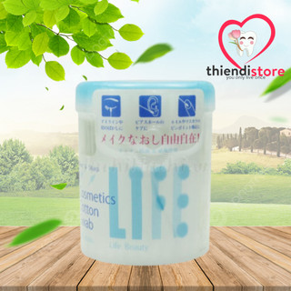 TĂM BÔNG TRANG ĐIỂM LIFE COMESTICS 140 QUE 1 ĐẦU NHỌN