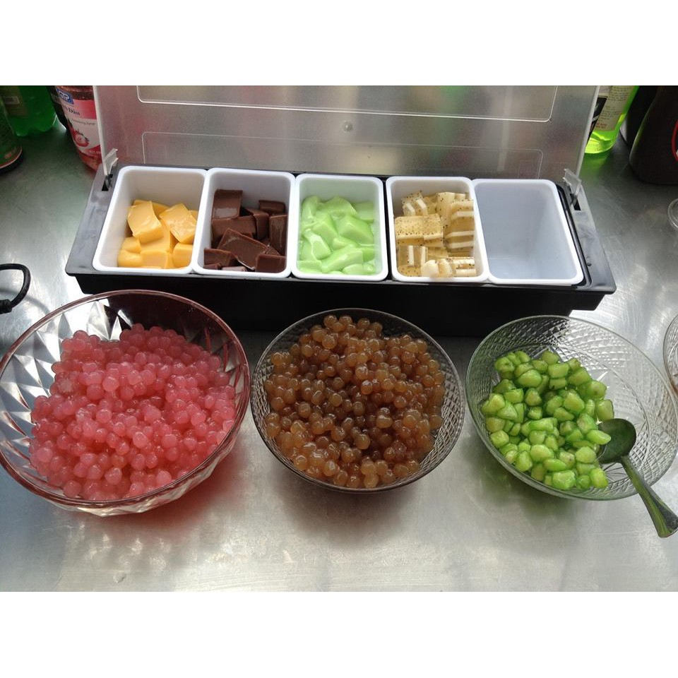 Khay Đựng Thạch, Topping, Trái Cây 4 Ngăn - 5 Ngăn - 6 Ngăn