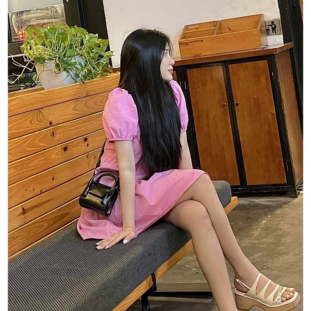 Túi xách nữ 2 quai mini trơn mix đồ siêu xinh.