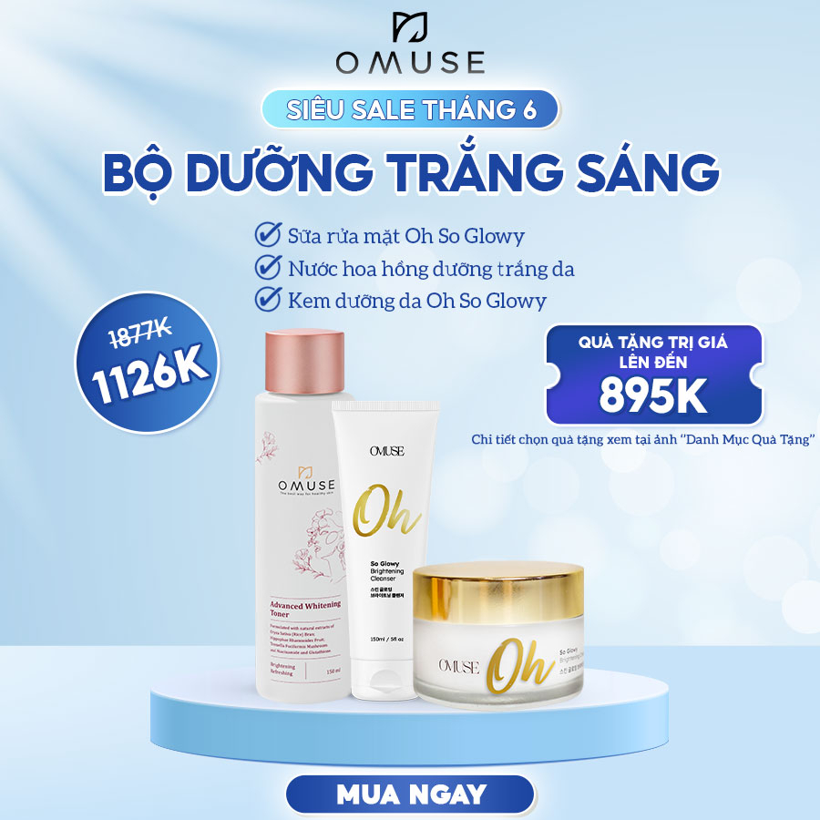 Combo Cream & Toner dưỡng trắng và phục hồi da OMUSE Oh So Glowy Brightening | BigBuy360 - bigbuy360.vn