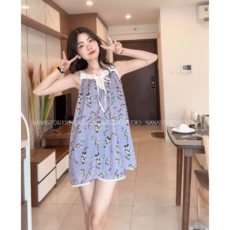 Bộ Ngủ Mickey Tím Nana Story Xinh Xắn