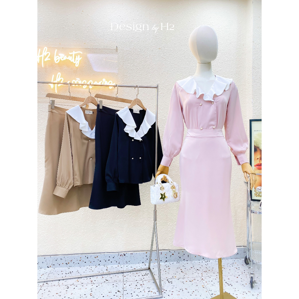 SÉT ÁO PHỐI + CHÂN VÁY  - KP04447