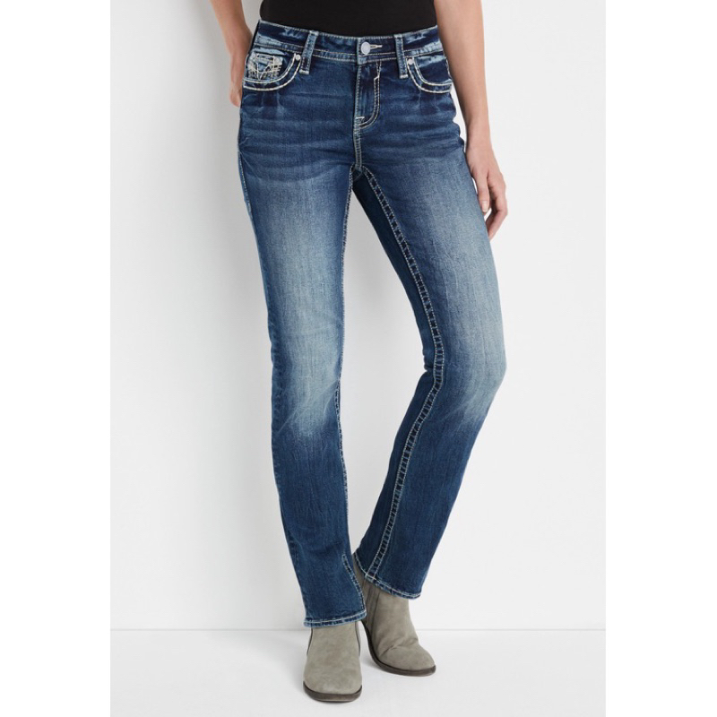 Bigsize Quần Jeans Bò Nữ Straight Lưng Cao Wash Bạc VIGOSS Hàng Xuất Xịn Cao Cấp Mịn Đẹp Dày Nặng Tay Thêu Chỉ 3D