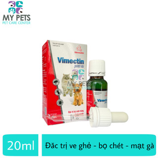 Vimectin Pour On 10ml - Nhỏ sống lưng ve ghẻ, bọ chét, mạt trên chó mèo