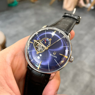 Đồng Hồ Nam Bulova Sapphire BA25 Case 41mm DÂY DA Thiết kệ lộ cơ Automatic Nhật