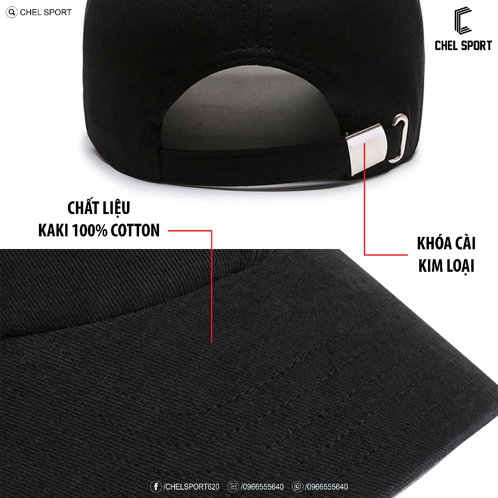 Mũ nón Đen Vâu chữ thêu kaki 100% cotton