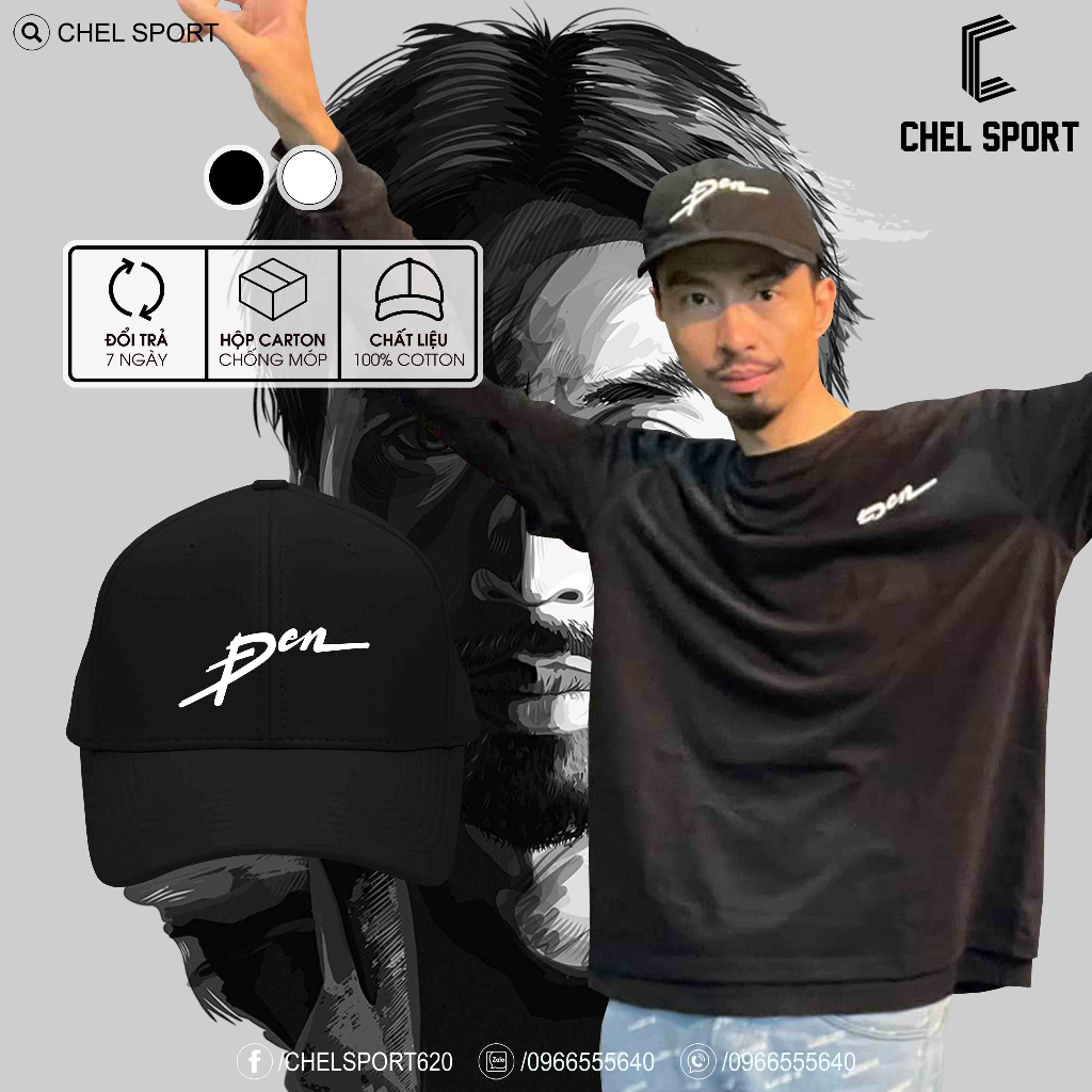 Mũ nón Đen Vâu chữ thêu kaki 100% cotton